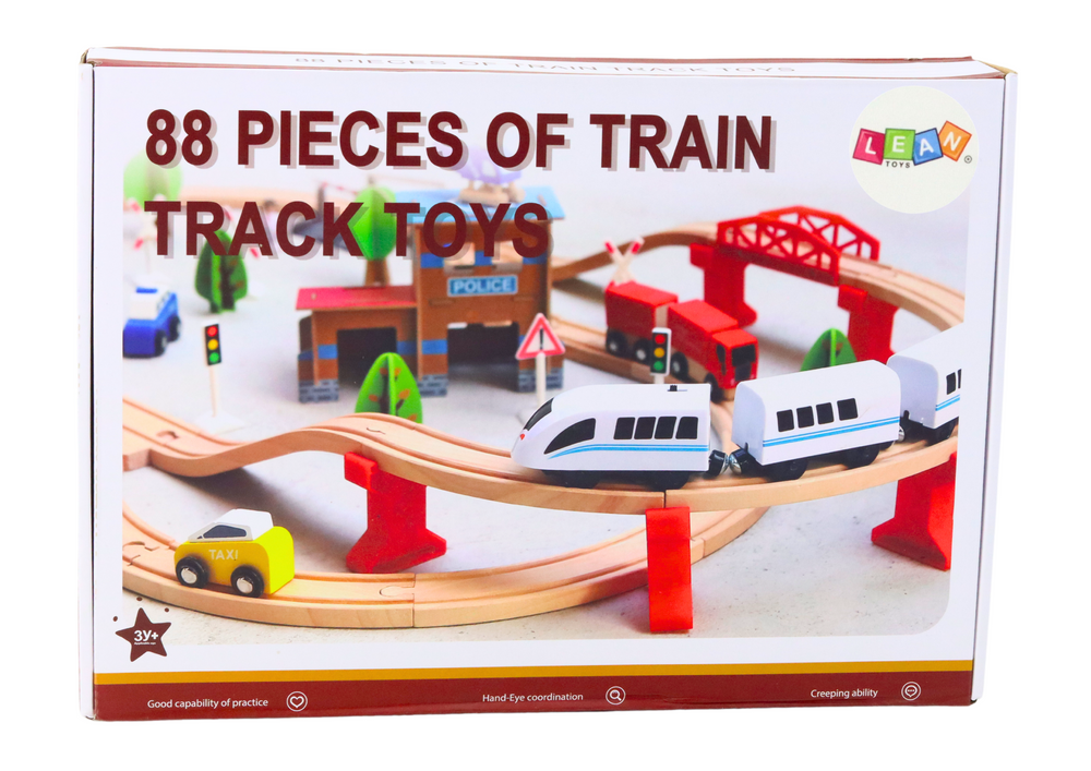 88 PICES OF TRAIN TRACK TOYS